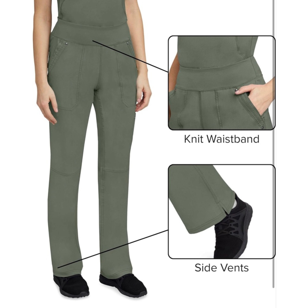 NEW Healing Hands Scrub Pant Tori Yoga Knit Waistband 5 Pockets 2-Way Stretch XL - Picture 5 of 10